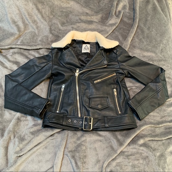 UNIF Avihater Faux Black Leather Jacket - Picture 2 of 15